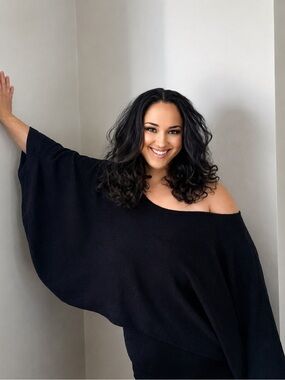 Minimalist Off-Shoulder over Top | Flowy Dolman Sleeve Top Bat Wing cover up